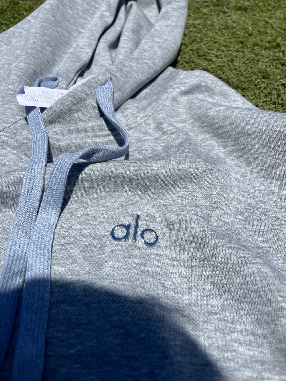 ALO Yoga Light Gray Heather Pullover and matching sweatpants set - Picture 3 of 5